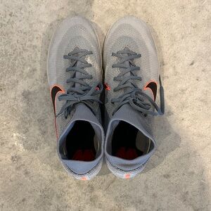 Nike Gray and Orange indoor soccer Shoes